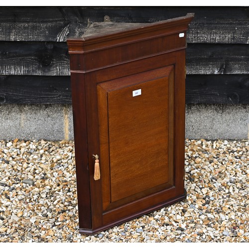 278 - # An antique mahogany hanging corner cupboard