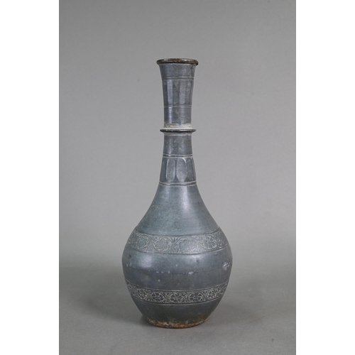 432 - A collection of Asian Middle-Eastern metal wares including a white metal embossed scroll/document ho... 