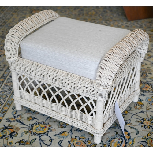 113 - Kings Worthy Foundry ex-stock - A Cane Industries 'white wash Mercia' footstool