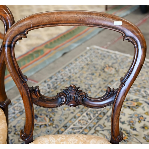 123 - # A set of four Victorian rosewood dining chairs (4)