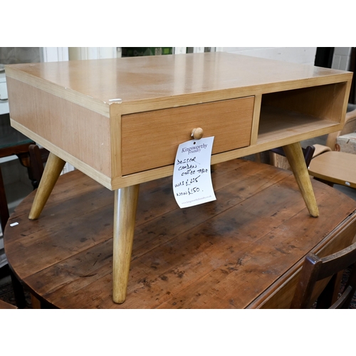 149 - Kings Worthy Foundry ex-stock - A modern 'Desser Camden' coffee table with drawer and open shelf, 80... 