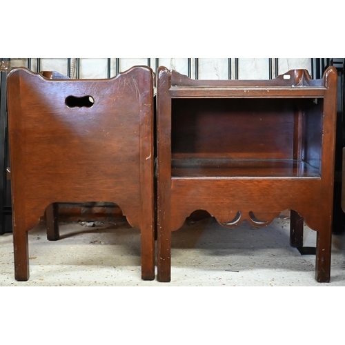 168 - A pair of Georgian style mahogany bedside table/night stands, 58 x 48 x 68 cm high (2)