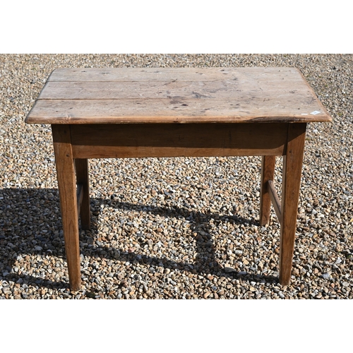 178 - # An antique pine rectangular pantry/prep table on tapering square supports, a/f, 110 x 66 x 77 cm h... 