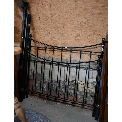 181 - A Laura Ashley black metal double bed frame, 150 cm wide