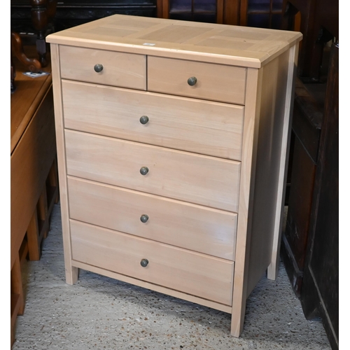 186 - # A modern pine chest of two short over four long drawers, 80 x 50 x 105 cm high