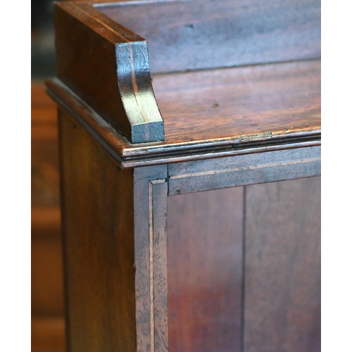 188 - A 19th century mahogany waterfall bookcase with two drawers, 84 x 20 x 96 cm high