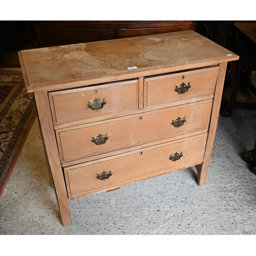 209 - A small pine chest of two short and two long drawers, 90 x 40 x 82 cm