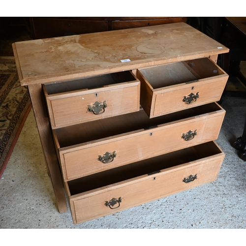 209 - A small pine chest of two short and two long drawers, 90 x 40 x 82 cm