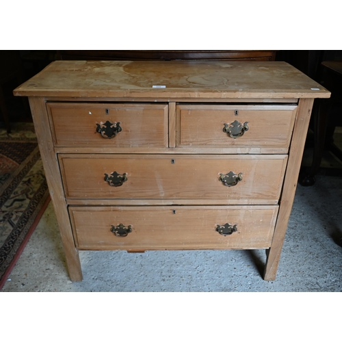 209 - A small pine chest of two short and two long drawers, 90 x 40 x 82 cm