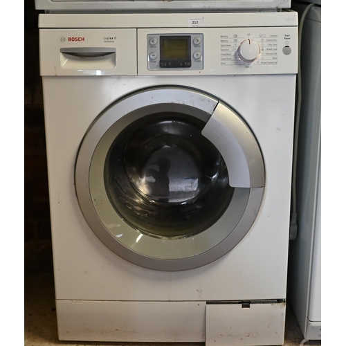 212 - White goods - A Bosch Logix x8 sensitive washing machine, 60 x 60 x 84 cm, untested and no warranty ... 