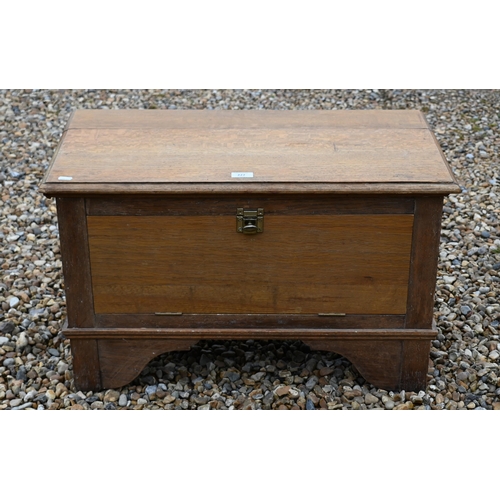 227 - # A small oak drop-front side cabinet