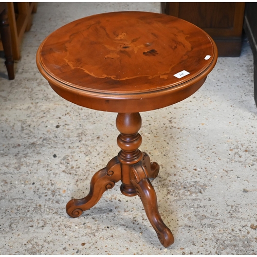 238 - # A Sorrento style circular occasional table on tripod base, 50 cm diam x 62 cm high