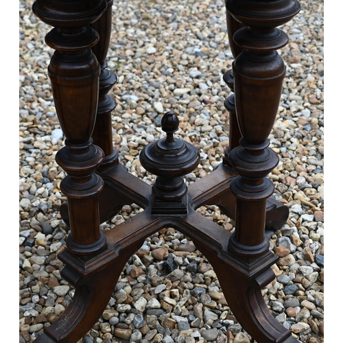 240 - # A carved oak two tier side table on shaped supports, 60 x 45 x 72 cm to/w an octagonal side table,... 