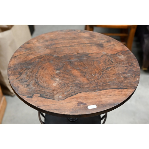 267 - A Victorian rosewood occasional table, the circular top over a galleried secondary tier and raised o... 