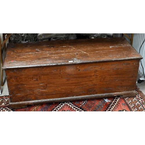 295 - A 17th century Italian fruitwood cassonne, or coffer, 133 cm x 54 cm x 49 cm h