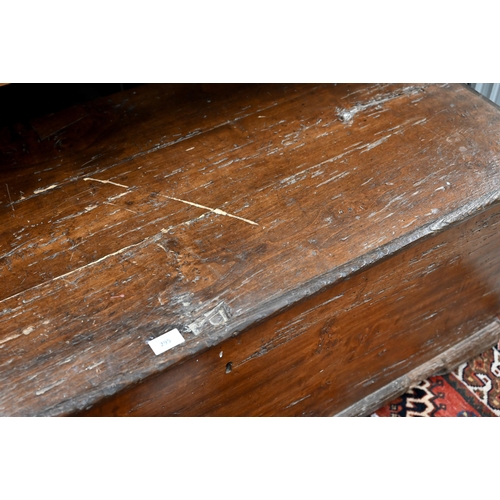 295 - A 17th century Italian fruitwood cassonne, or coffer, 133 cm x 54 cm x 49 cm h