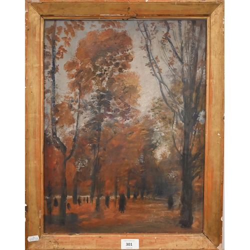 301 - Erich Wagner - Woodland scene, oil on board, signed and dated '27, 45 x 34 cm