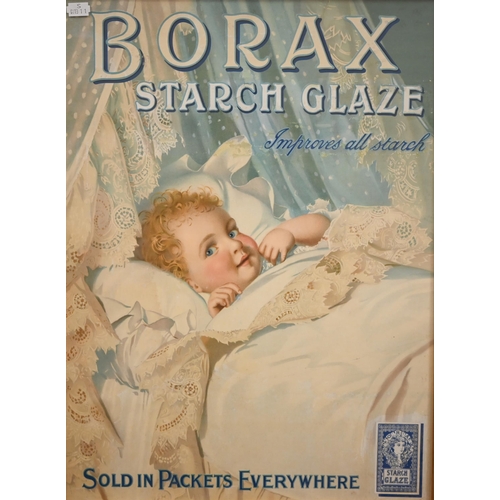 308 - A vintage poster 'Borax Starch Glaze - Improves all starch', 54 x 40 cm