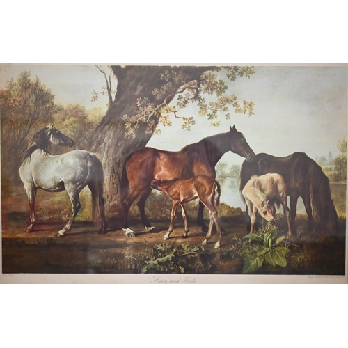 312 - Two Munnings prints - My wife my horse myself, Before the Start, Newmarket and a Stubbs print 'Mares... 