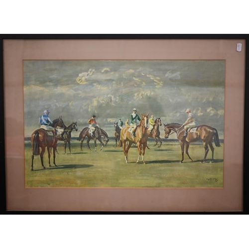 312 - Two Munnings prints - My wife my horse myself, Before the Start, Newmarket and a Stubbs print 'Mares... 