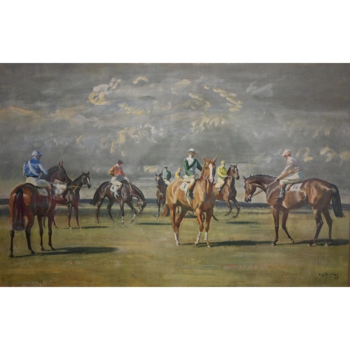 312 - Two Munnings prints - My wife my horse myself, Before the Start, Newmarket and a Stubbs print 'Mares... 