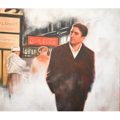 317 - A set of eight oil on canvas studies of film stills including Robert de Niro 'The Godfather' and 'Ta... 