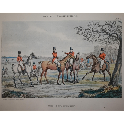 327 - Five Alken prints - Hunting Qualifications series, 25 x 38 cm and four Orme shooting prints, 40 x 49... 