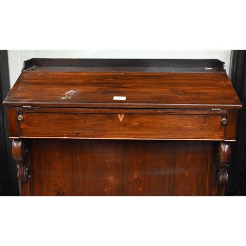 357 - # A Victorian rosewood desk with three drawers to one side, a conversion