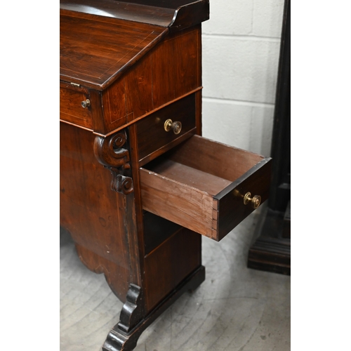 357 - # A Victorian rosewood desk with three drawers to one side, a conversion