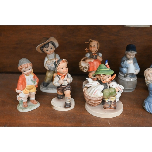 360 - Two Royal Worcester figures - 'January' 3452 and 'November' 3418 to/w three Royal Copenhagen figures... 