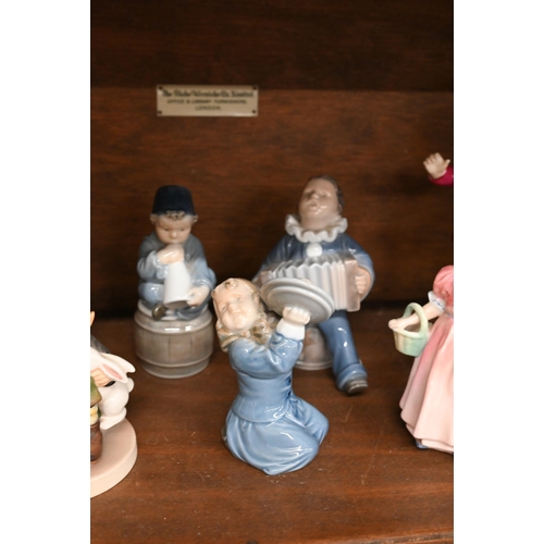 360 - Two Royal Worcester figures - 'January' 3452 and 'November' 3418 to/w three Royal Copenhagen figures... 