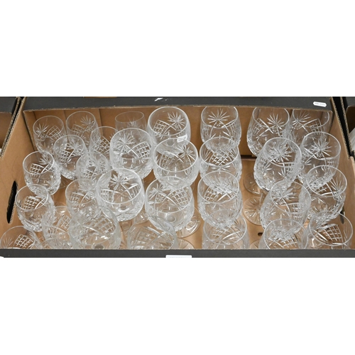 363 - # A set of twelve cut and moulded wine glasses, to/w twelve sherry glasses and eight hock glasses (b... 