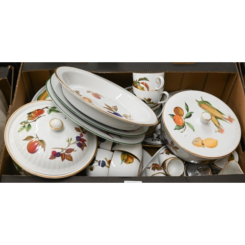 375 - # A quantity of Royal Worcester Evesham ware, including tureens, bowls and plates, egg cups and tea ... 