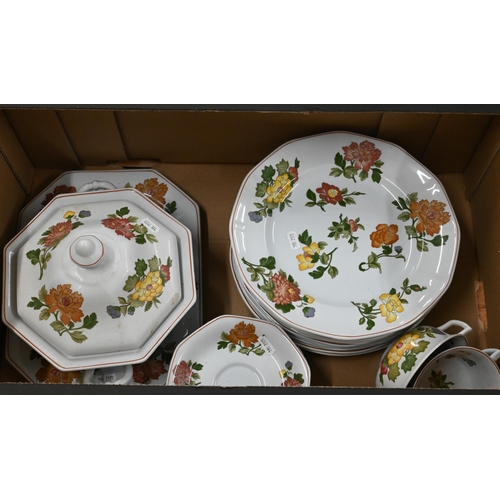 379 - # A Wedgwood 'Kimono' pattern dinner service, 54 pieces, including covers (2 boxes)