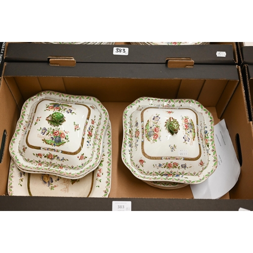 383 - A quantity of Victorian Copeland Late Spode 'Lyons' pattern dinner ware 47 pieces including cover (2... 