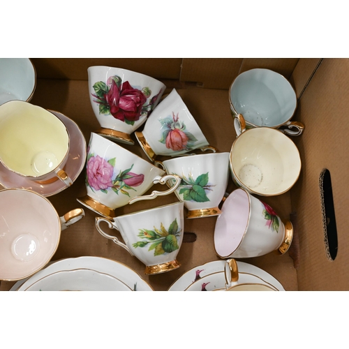 390 - A Paragon china 'World Famous roses' tea set and matching coffee set with jug (box)