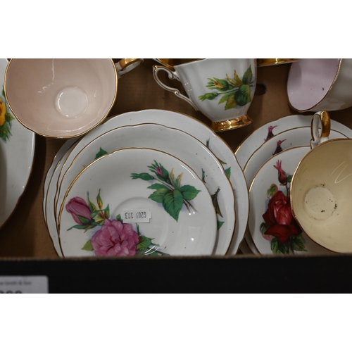 390 - A Paragon china 'World Famous roses' tea set and matching coffee set with jug (box)