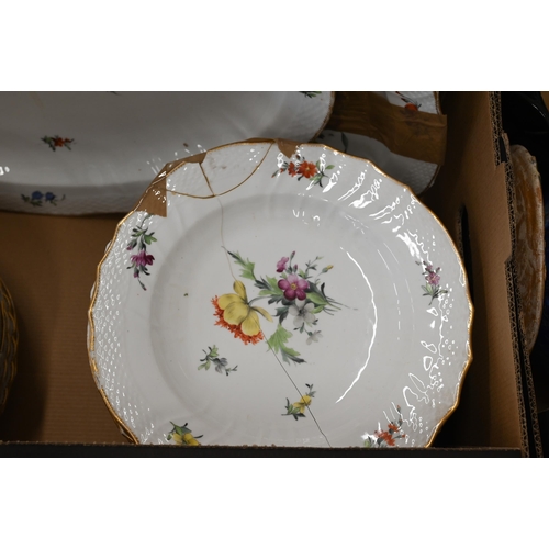 391 - # Thirty pieces of 19th century Royal Copenhagen floral-painted dinner-ware - all a/f (2 boxes)