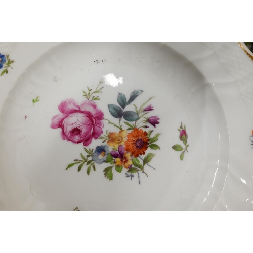 391 - # Thirty pieces of 19th century Royal Copenhagen floral-painted dinner-ware - all a/f (2 boxes)