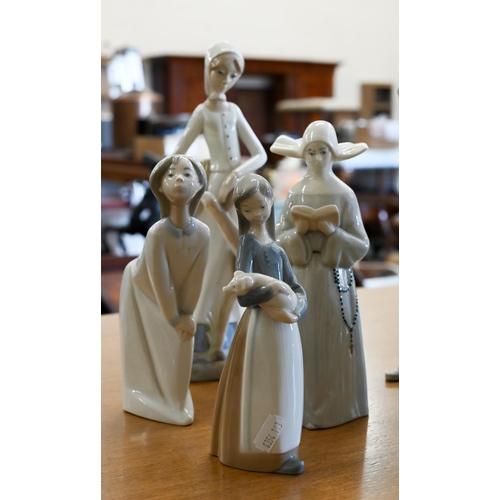 414 - Six Lladro figures and two other Spanish figures (8)