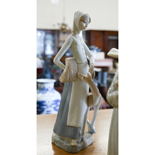 414 - Six Lladro figures and two other Spanish figures (8)