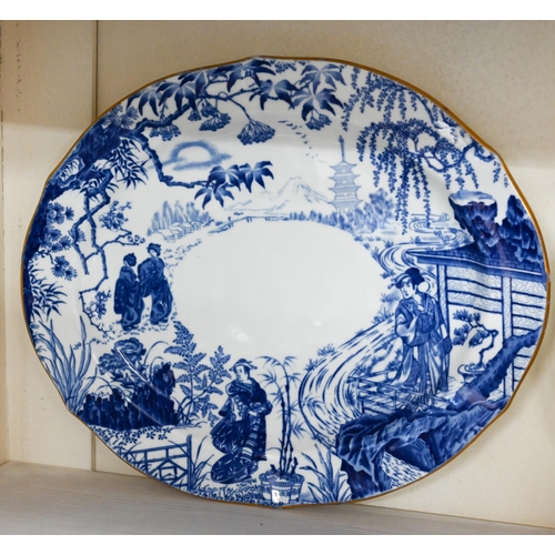 415 - A Royal Crown Derby 'Mikado' large platter 35 cm, a 26 cm example and an oval dish to/w various othe... 