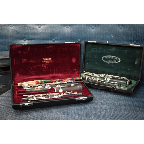 454 - Two rosewood clarinets - Howarth and Yamaha - to/w a viola with 40 cm two-piece flame back, c/w bow ... 