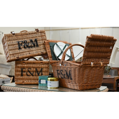 464 - A Fortnum & Mason picnic basket and two hampers (3)