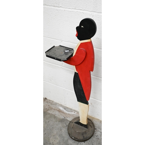 475 - A painted wood dumb waiter in footman's uniform