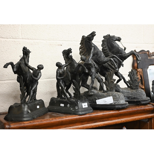 483 - Two pairs of spelter Marley horses a/f (4)