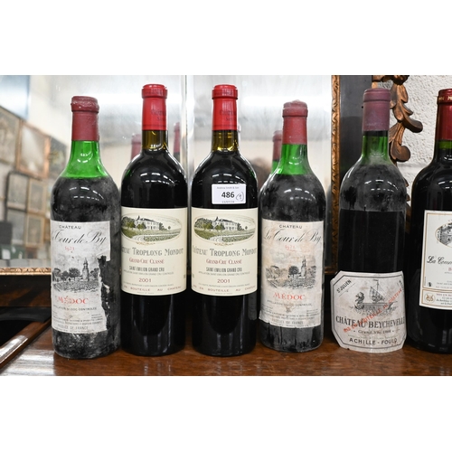 486 - Assorted wine - two bottles of 2001 Chateau Troplong Mandot Saint-Emilion Grand Cru, to/w one Chatea... 