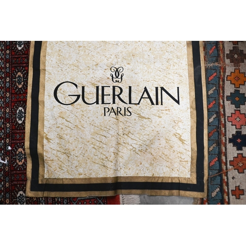 510 - A printed fabric advertising/retail banner for Guerlain perfume, Paris, 175 x 60 cm