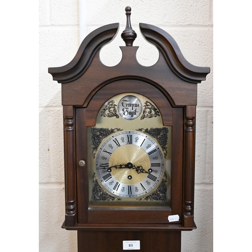 83 - # A 'Tempus Fugit' German shortcase clock, triple train movement striking on rod gongs c/w two weigh... 