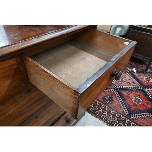 89 - A 19th century mahogany chest of two short over three long drawers, 116 x 50 x 106 cm high